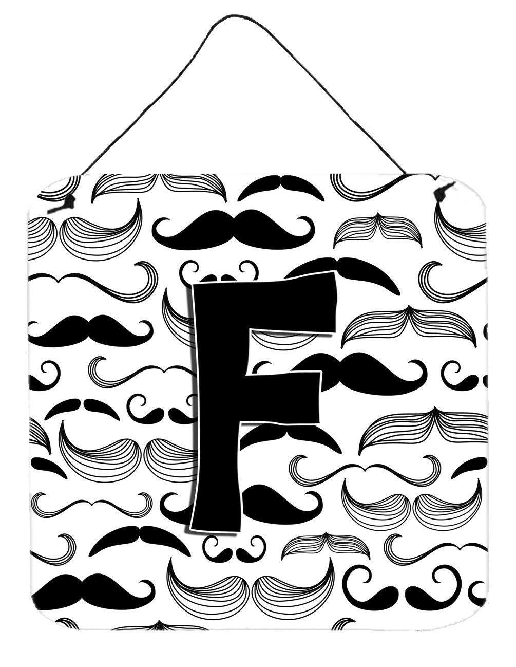 Letter F Moustache Initial Wall or Door Hanging Prints CJ2009-FDS66 by Caroline&#39;s Treasures