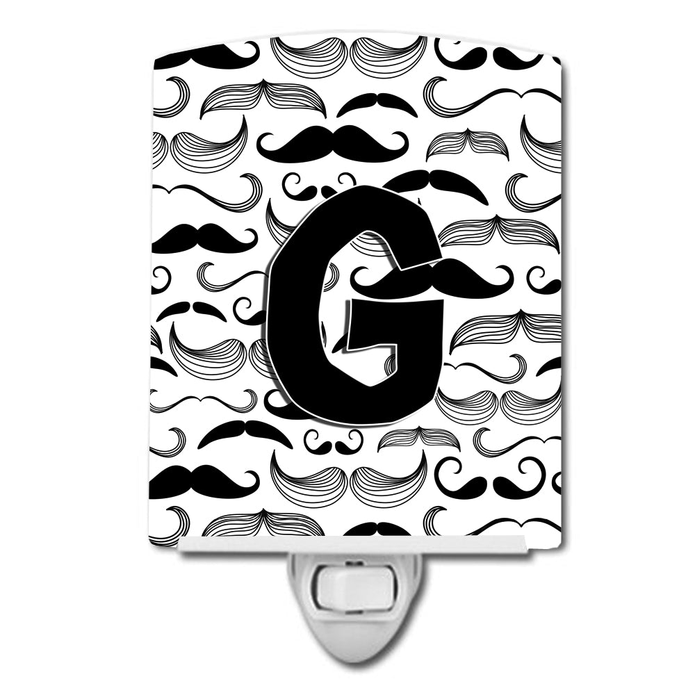 Letter G Moustache Initial Ceramic Night Light CJ2009-GCNL - the-store.com