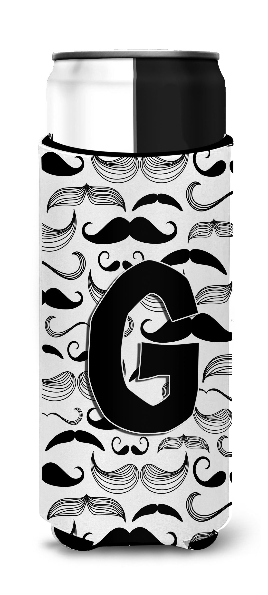 Lettre G Moustache Initial Ultra Beverage Isolateurs pour canettes minces CJ2009-GMUK