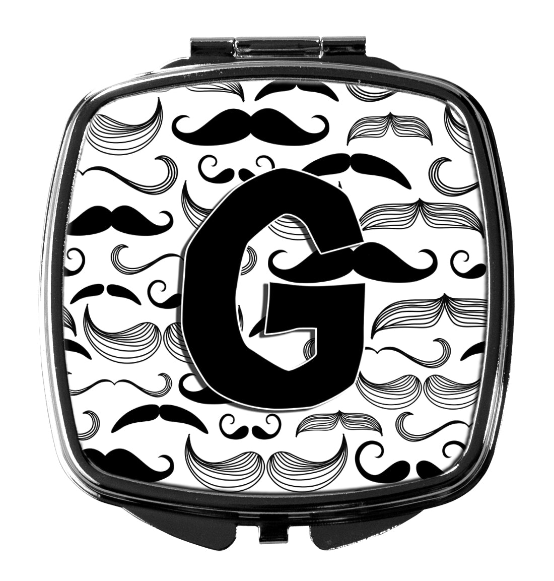 Caroline's Treasures Letter G Moustache Initial Compact Mirror – Stylish Purse Mirror with Artistic Covers CJ2009-GSCM