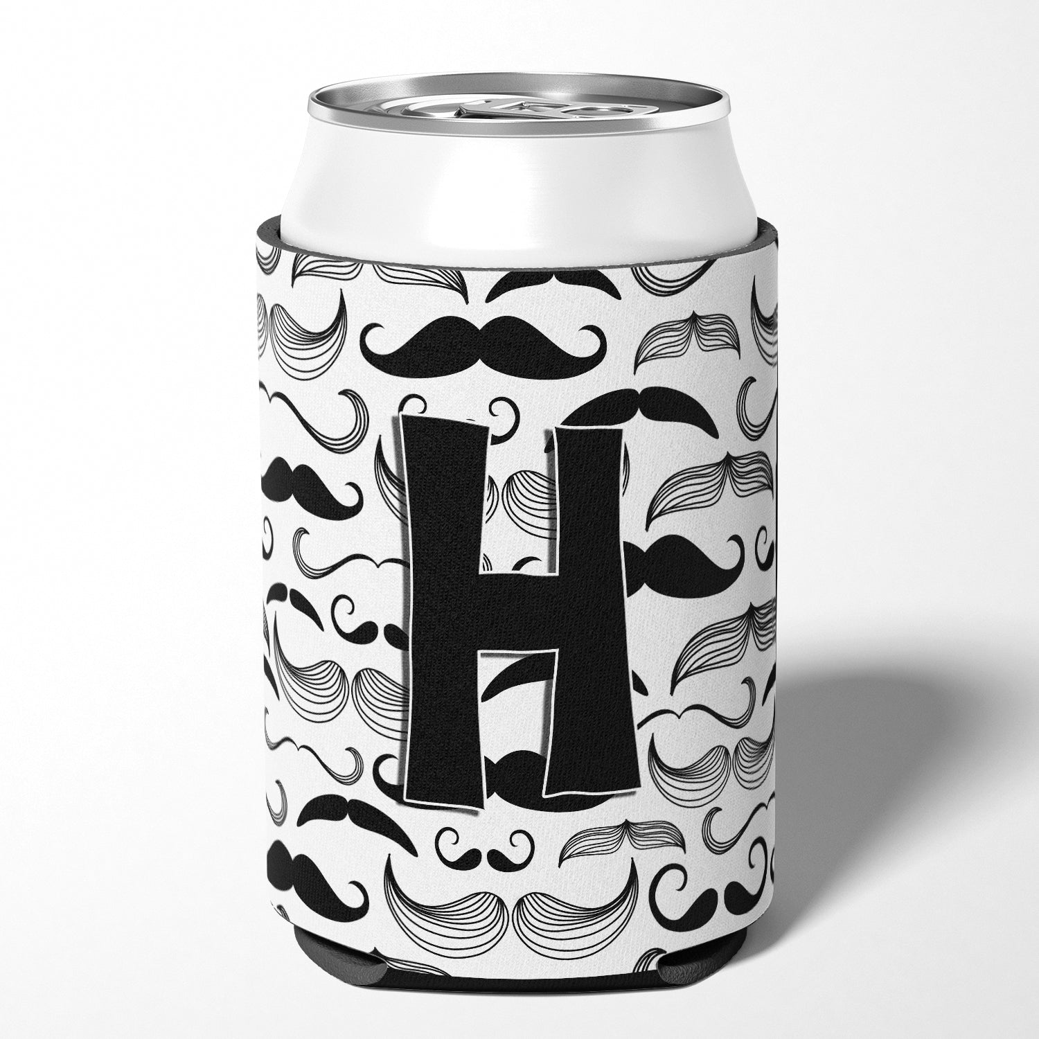 Letter H Moustache Initial Can or Bottle Hugger CJ2009-HCC.
