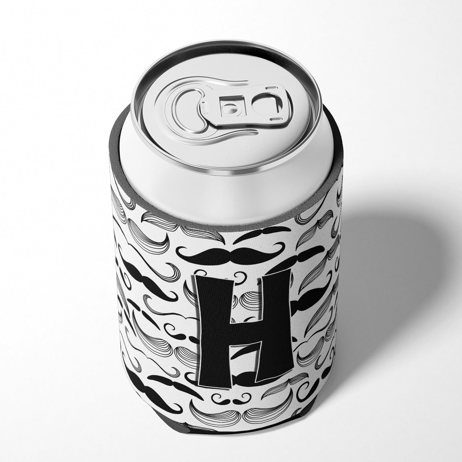 Letter H Moustache Initial Can or Bottle Hugger CJ2009-HCC