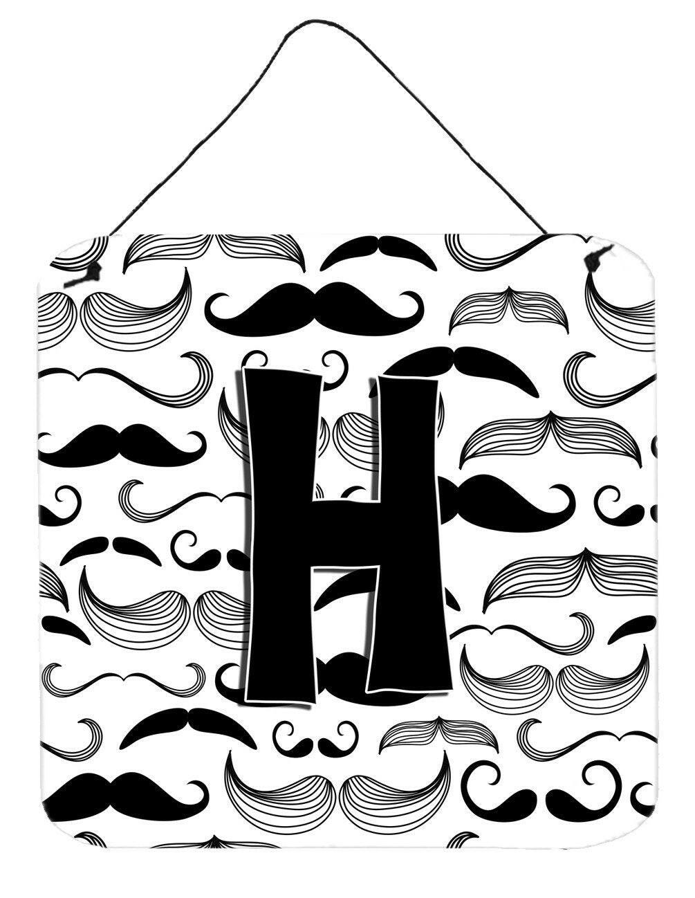 Letter H Moustache Initial Wall or Door Hanging Prints CJ2009-HDS66 by Caroline's Treasures