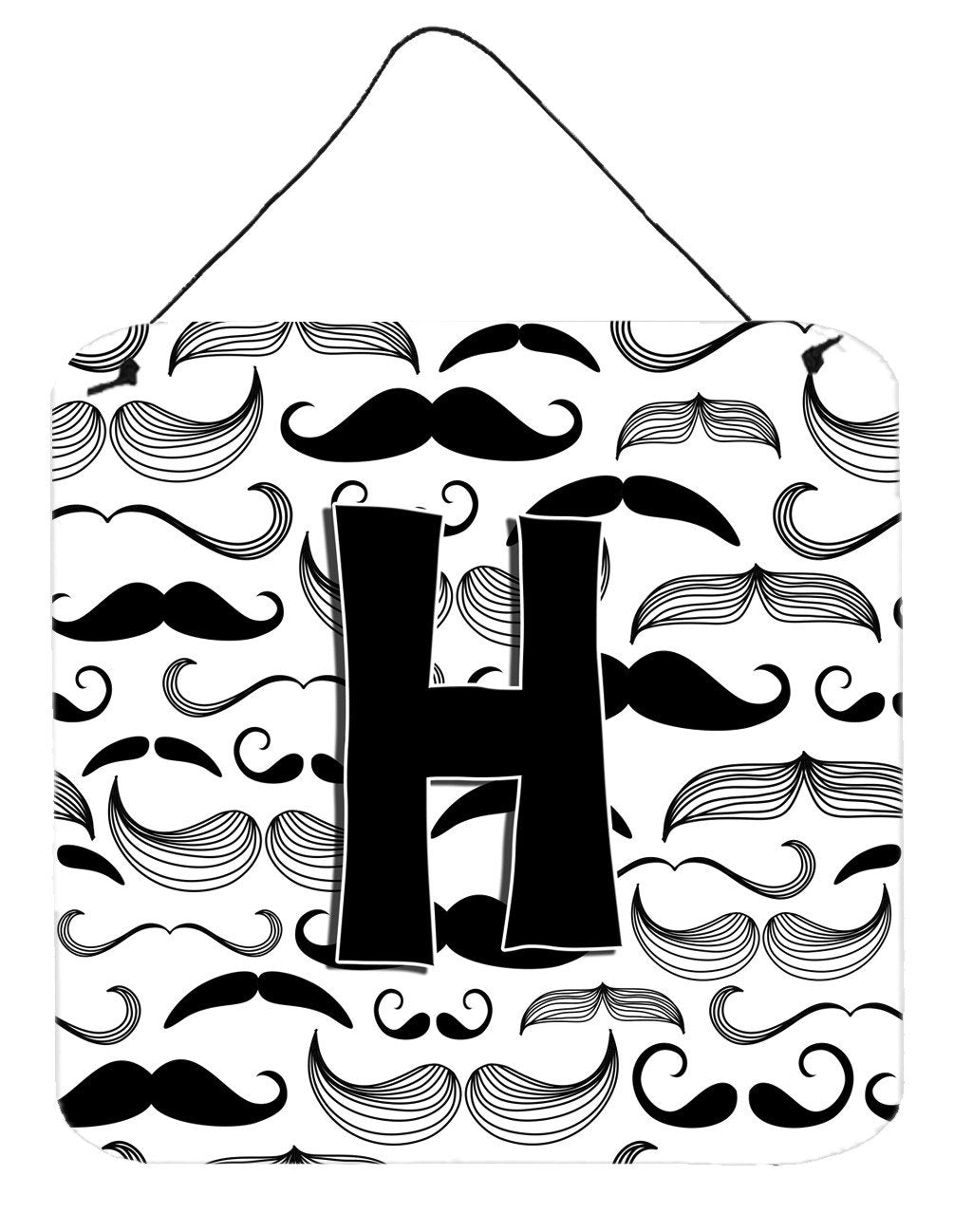 Letter H Moustache Initial Wall or Door Hanging Prints CJ2009-HDS66 by Caroline's Treasures