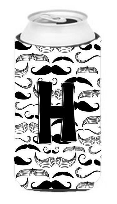 Letter H Moustache Initial Tall Boy Beverage Insulator Hugger CJ2009-HTBC by Caroline&#39;s Treasures