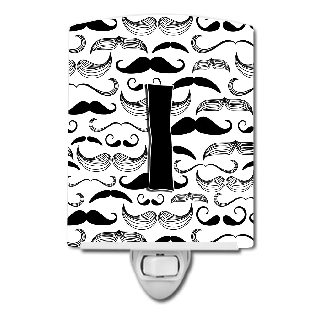 Letter I Moustache Initial Ceramic Night Light CJ2009-ICNL - the-store.com
