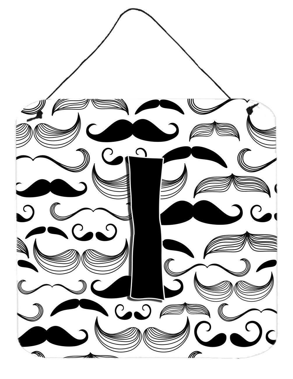 Letter I Moustache Initial Wall or Door Hanging Prints CJ2009-IDS66 by Caroline&#39;s Treasures