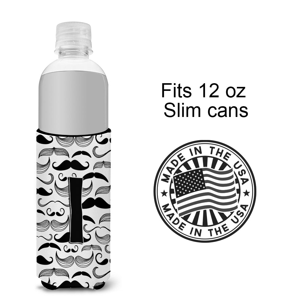 Letter I Moustache Initial Ultra Beverage Insulators for slim cans CJ2009-IMUK