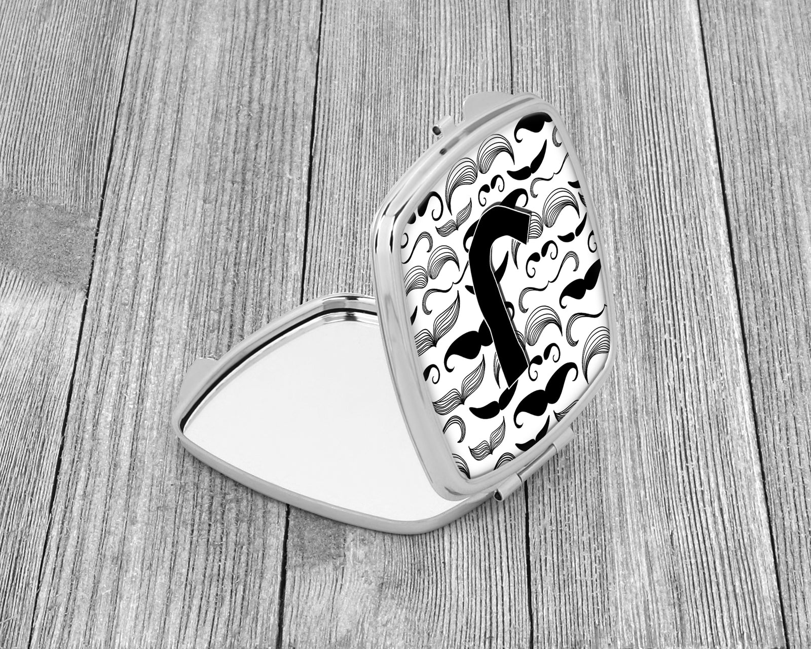 Caroline's Treasures Letter J Moustache Initial Compact Mirror – Stylish Purse Mirror with Artistic Covers CJ2009-JSCM