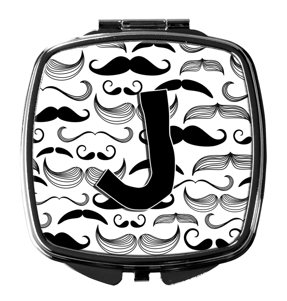 Letter J Moustache Initial Compact Mirror CJ2009-JSCM