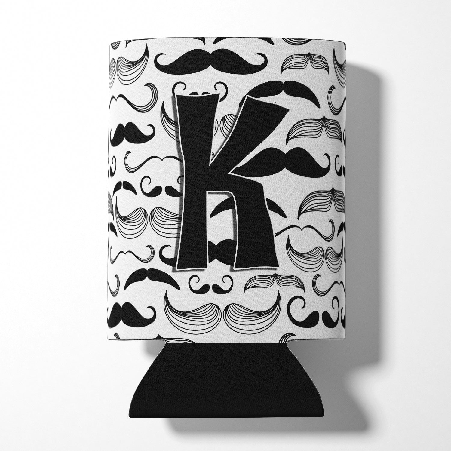 Letter K Moustache Initial Can or Bottle Hugger CJ2009-KCC