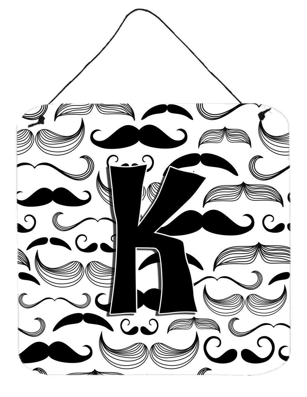 Letter K Moustache Initial Wall or Door Hanging Prints CJ2009-KDS66 by Caroline's Treasures