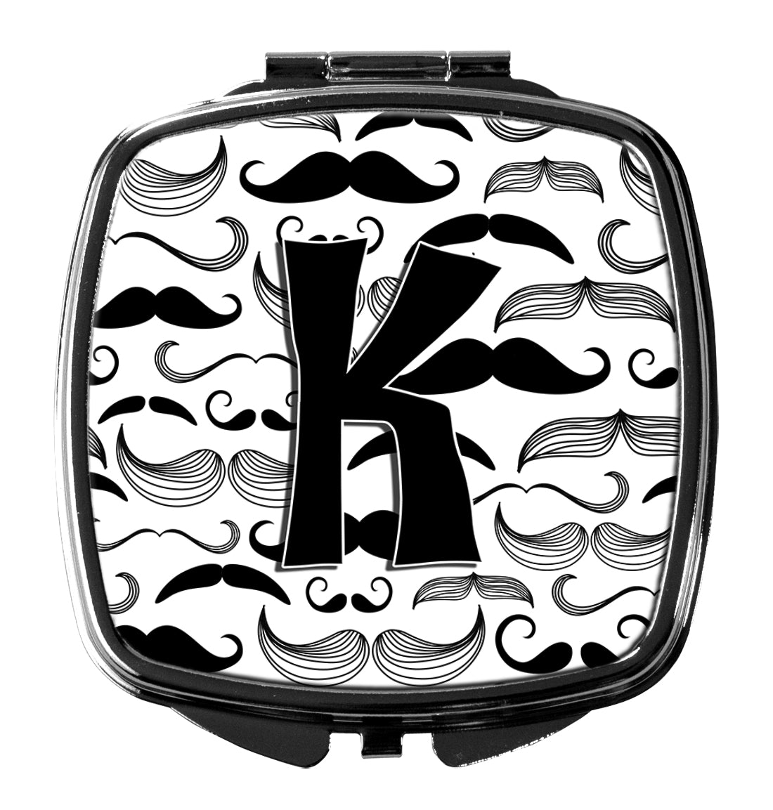 Letter K Moustache Initial Compact Mirror CJ2009-KSCM