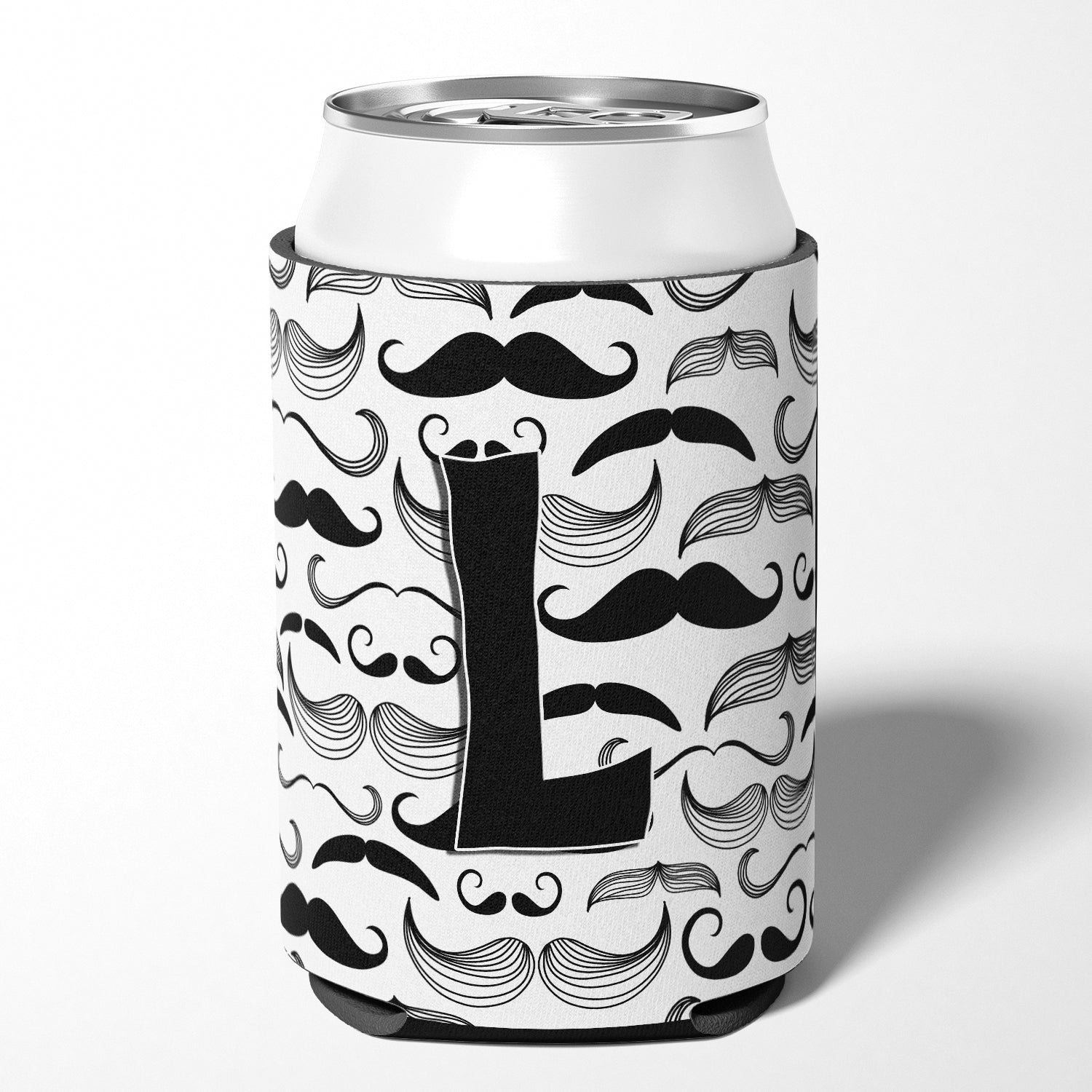 Letter L Moustache Initial Can or Bottle Hugger CJ2009-LCC