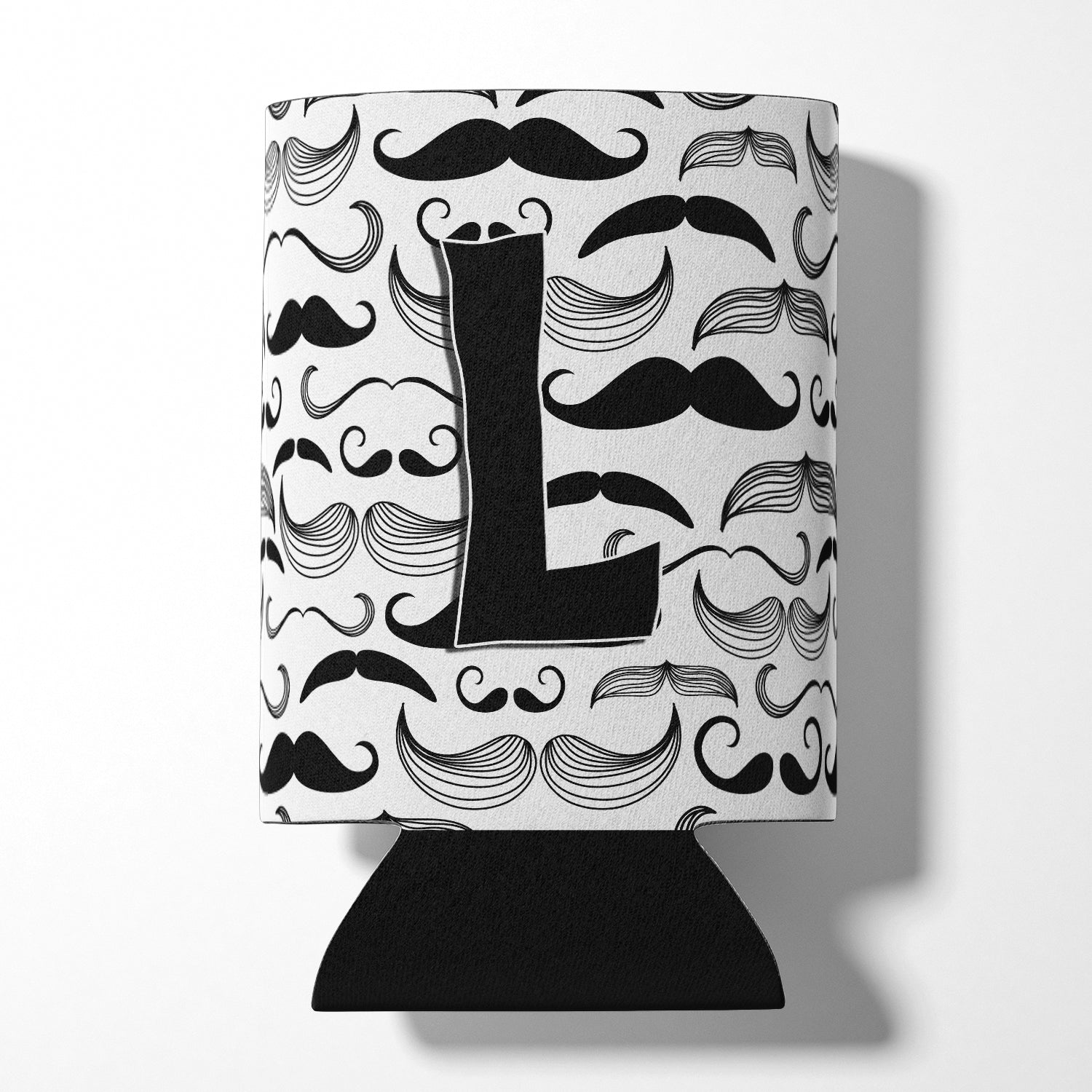 Letter L Moustache Initial Can or Bottle Hugger CJ2009-LCC.