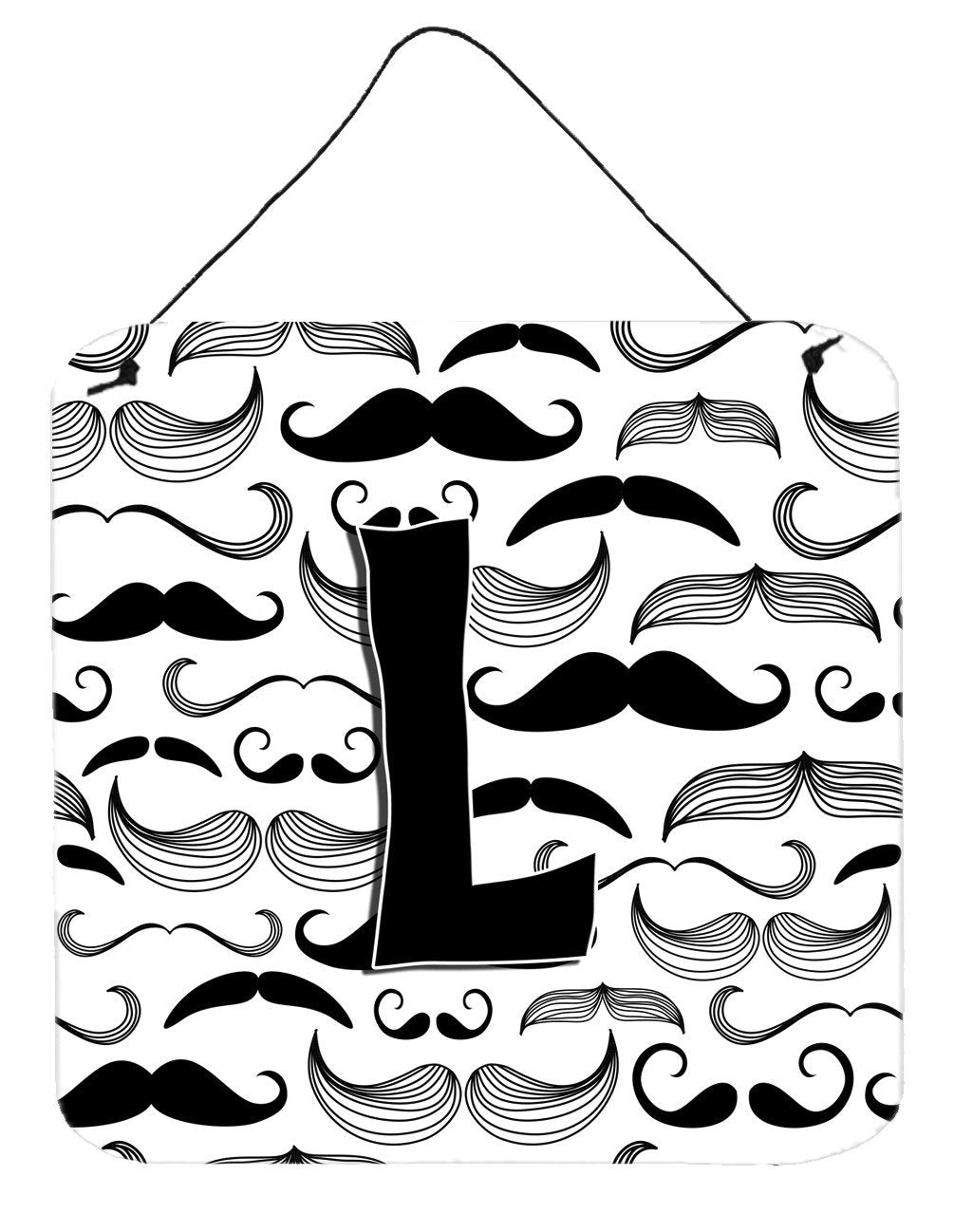 Letter L Moustache Initial Wall or Door Hanging Prints CJ2009-LDS66 by Caroline's Treasures