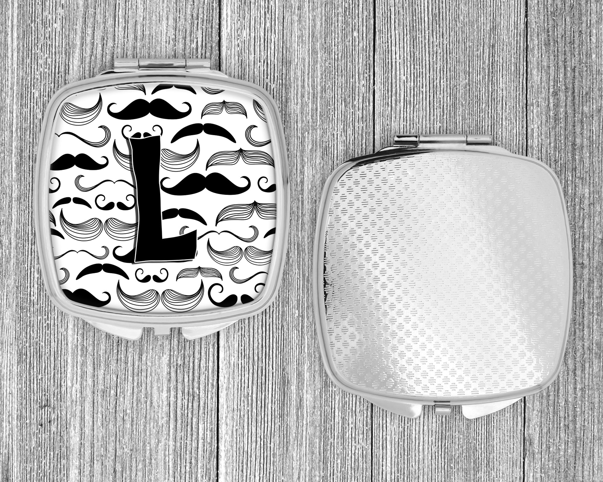 Letter L Moustache Initial Compact Mirror CJ2009-LSCM