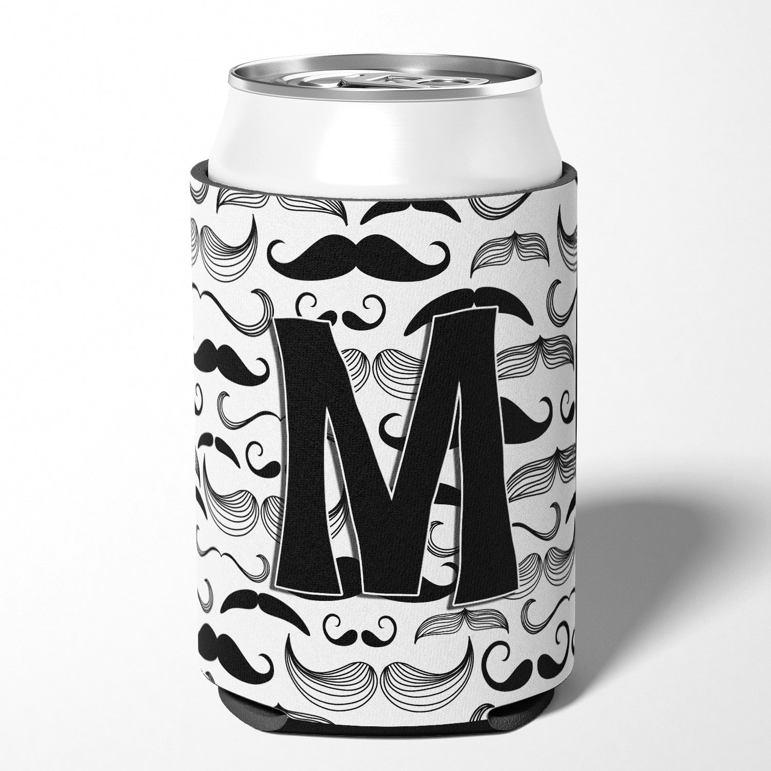 Letter M Moustache Initial Can or Bottle Hugger CJ2009-MCC