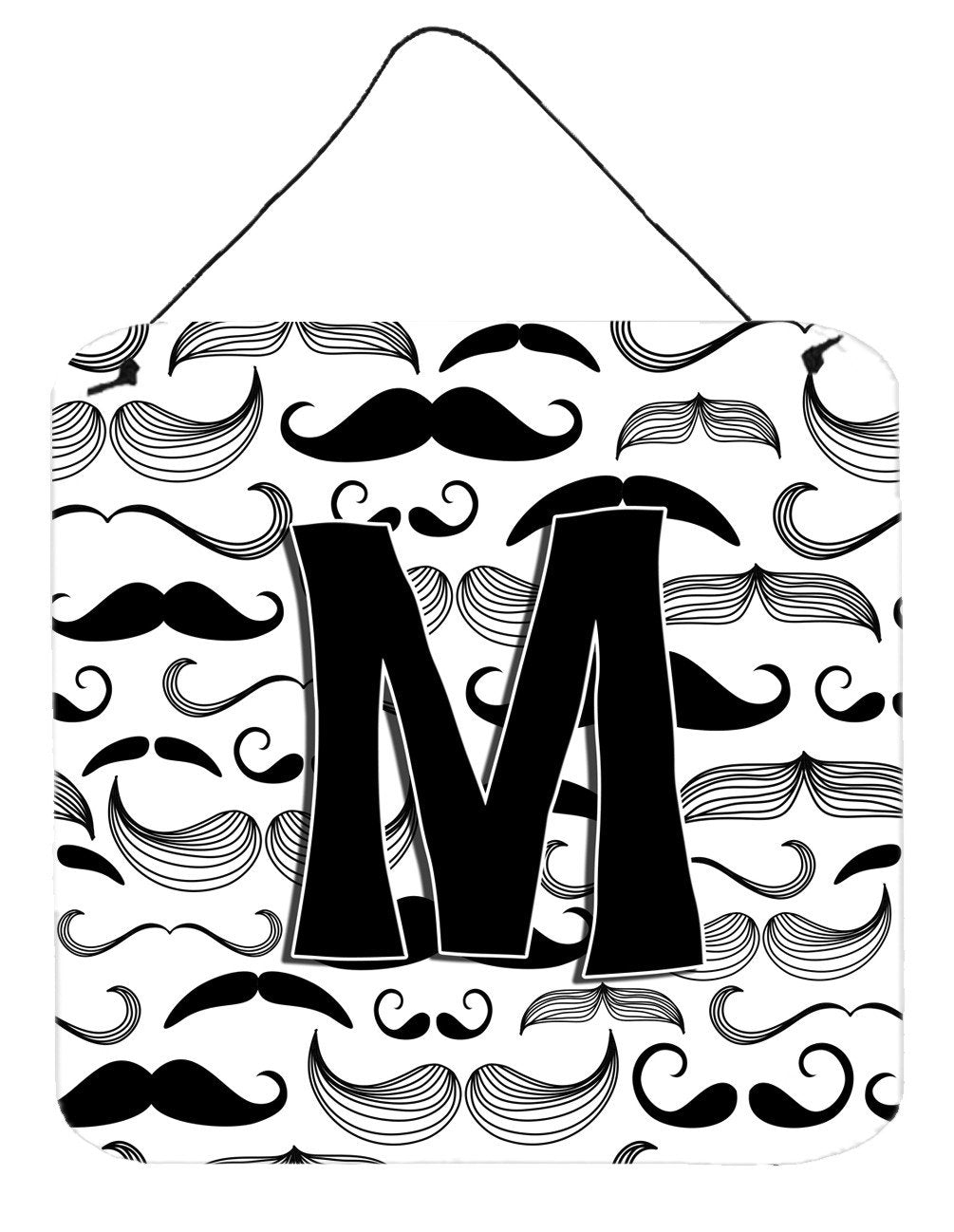 Letter M Moustache Initial Wall or Door Hanging Prints CJ2009-MDS66 by Caroline&#39;s Treasures