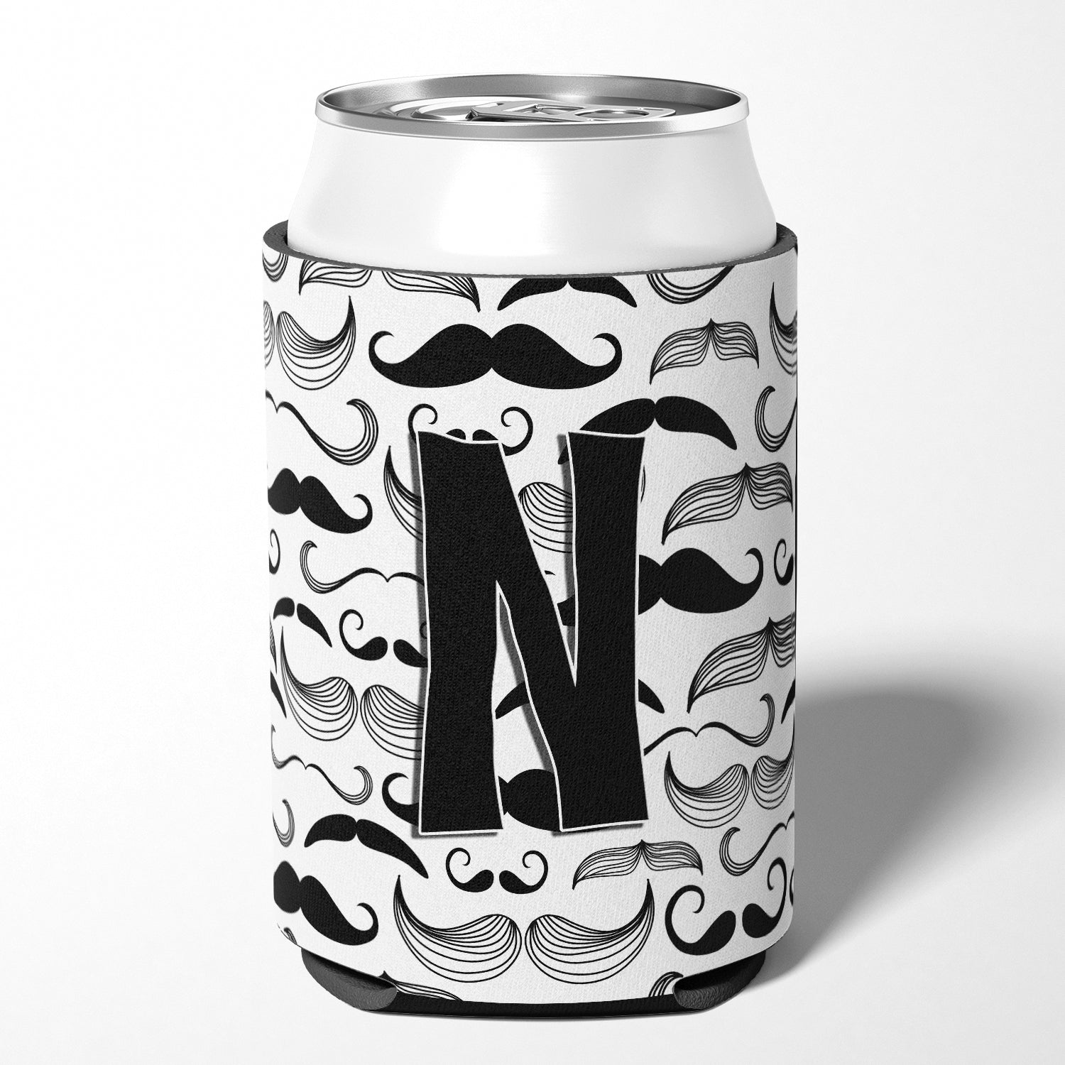 Letter N Moustache Initial Can or Bottle Hugger CJ2009-NCC