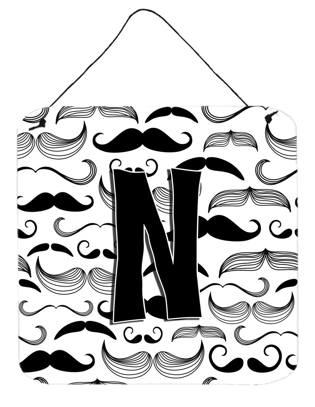 Letter N Moustache Initial Wall or Door Hanging Prints CJ2009-NDS66 by Caroline&#39;s Treasures