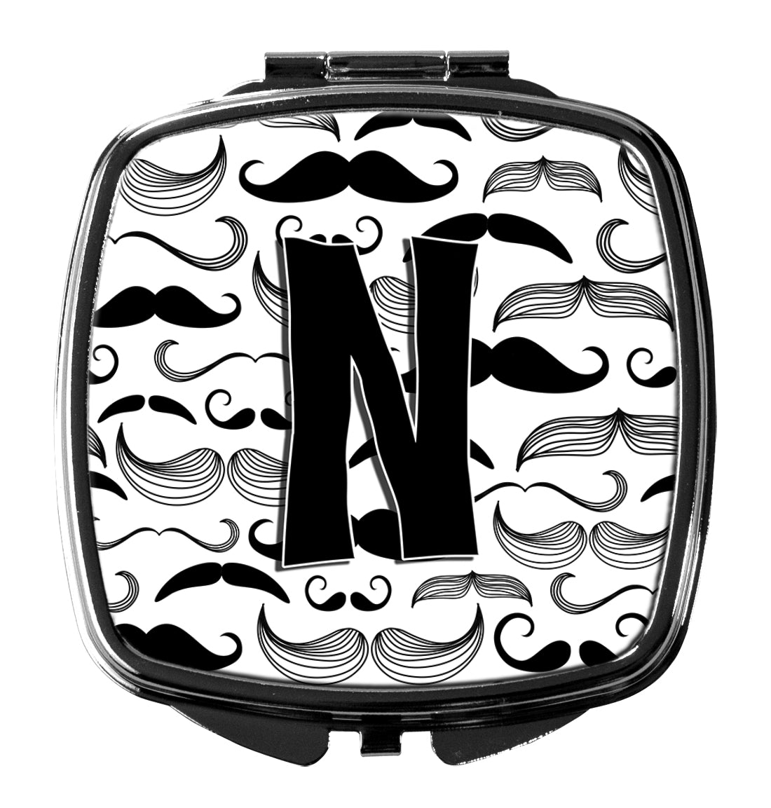 Letter N Moustache Initial Compact Mirror CJ2009-NSCM