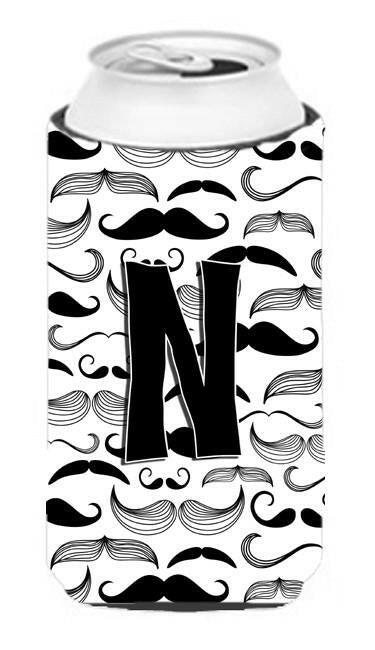 Letter N Moustache Initial Tall Boy Beverage Insulator Hugger CJ2009-NTBC by Caroline&#39;s Treasures