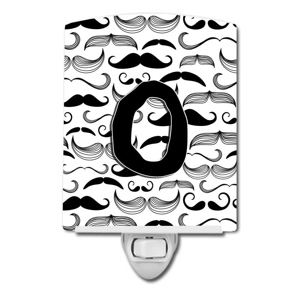 Letter O Moustache Initial Ceramic Night Light CJ2009-OCNL - the-store.com