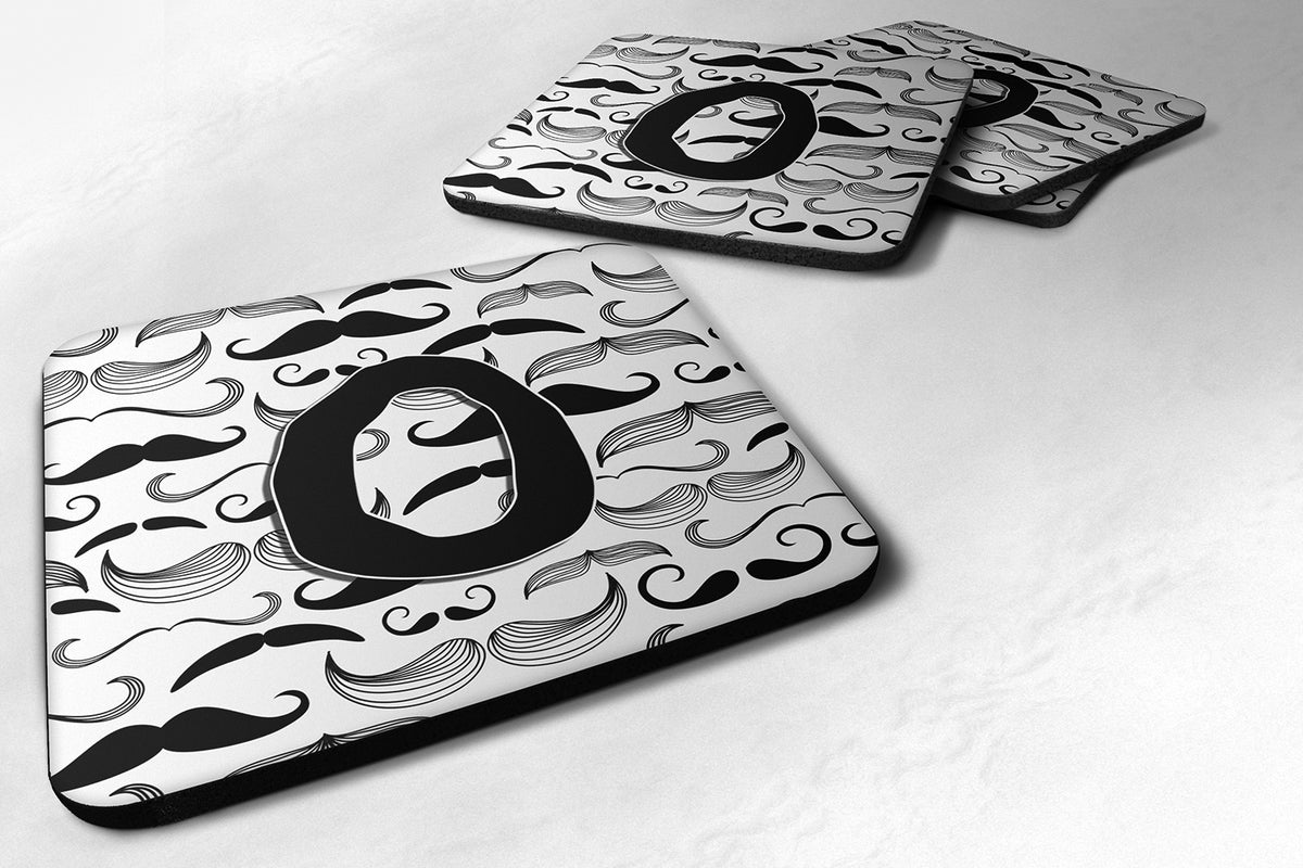 Set of 4 Letter O Moustache Initial Foam Coasters CJ2009-OFC - the-store.com