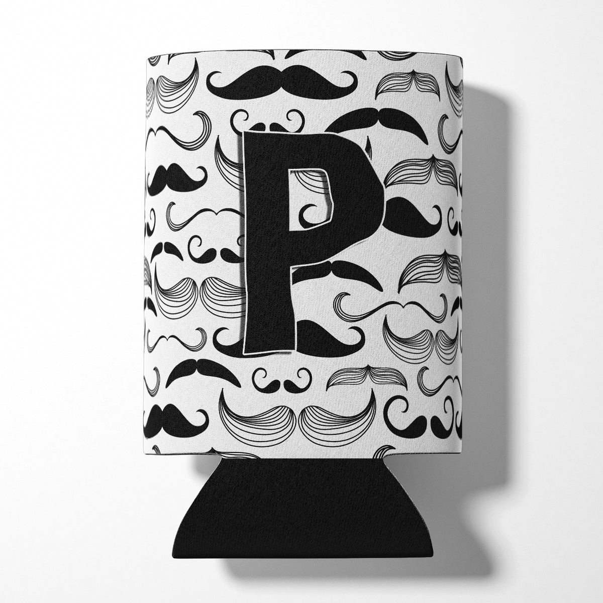 Letter P Moustache Initial Can or Bottle Hugger CJ2009-PCC