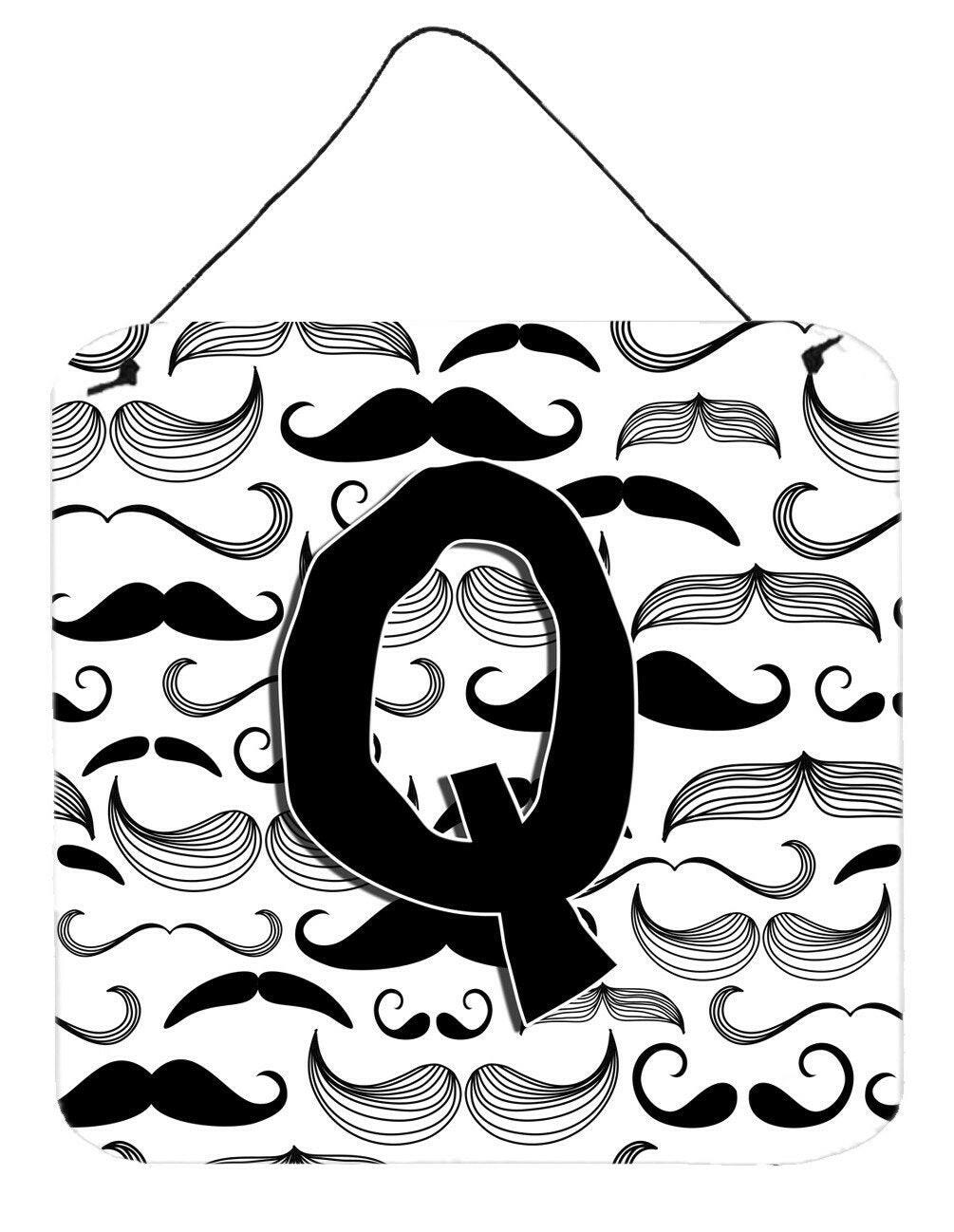 Letter Q Moustache Initial Wall or Door Hanging Prints CJ2009-QDS66 by Caroline&#39;s Treasures