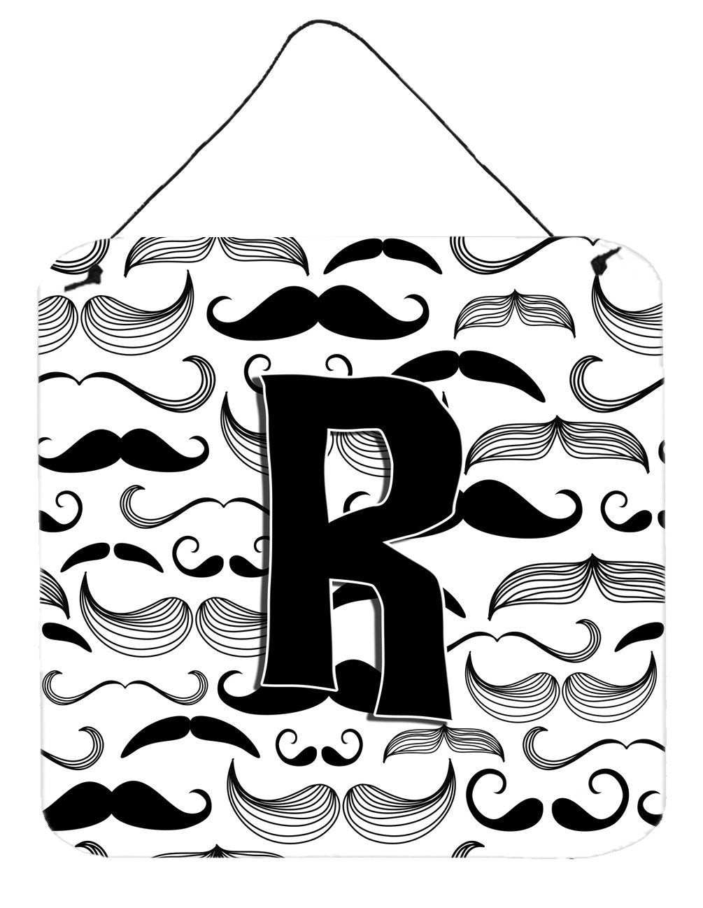 Letter R Moustache Initial Wall or Door Hanging Prints CJ2009-RDS66 by Caroline's Treasures