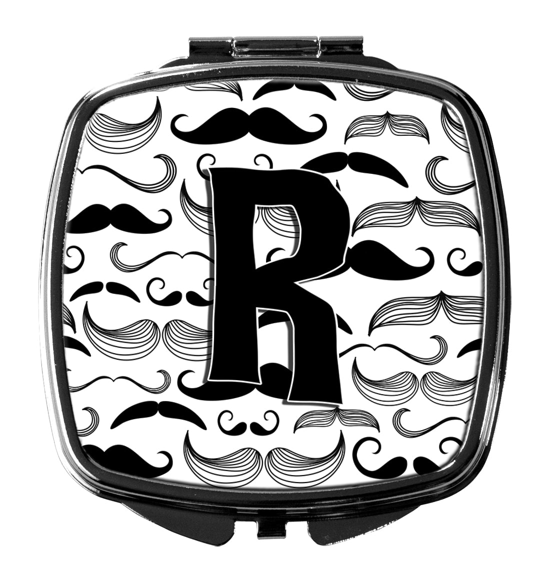 Letter R Moustache Initial Compact Mirror CJ2009-RSCM