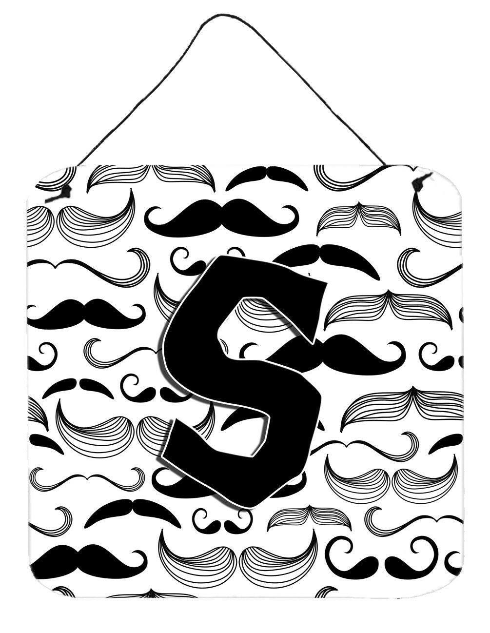 Letter S Moustache Initial Wall or Door Hanging Prints CJ2009-SDS66 by Caroline&#39;s Treasures