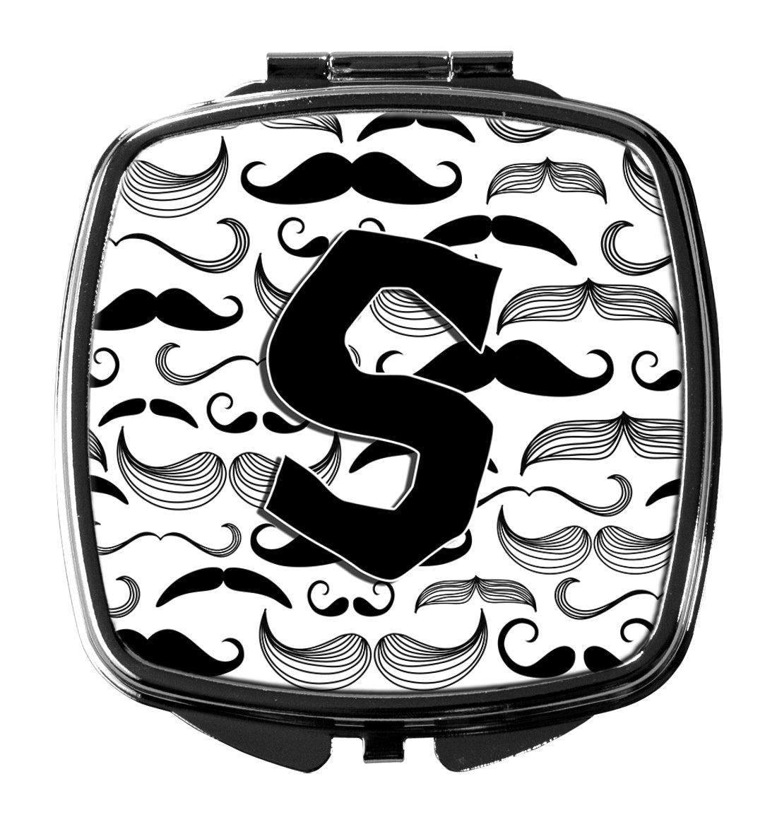 Letter S Moustache Initial Compact Mirror CJ2009-SSCM