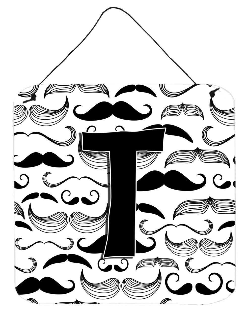 Letter T Moustache Initial Wall or Door Hanging Prints CJ2009-TDS66 by Caroline's Treasures
