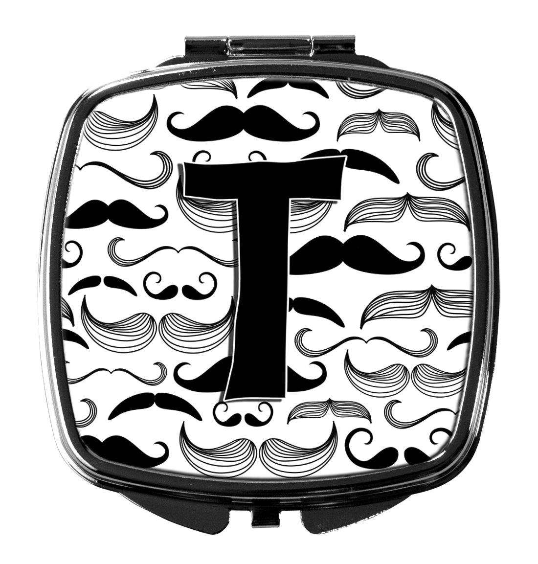 Letter T Moustache Initial Compact Mirror CJ2009-TSCM  the-store.com.
