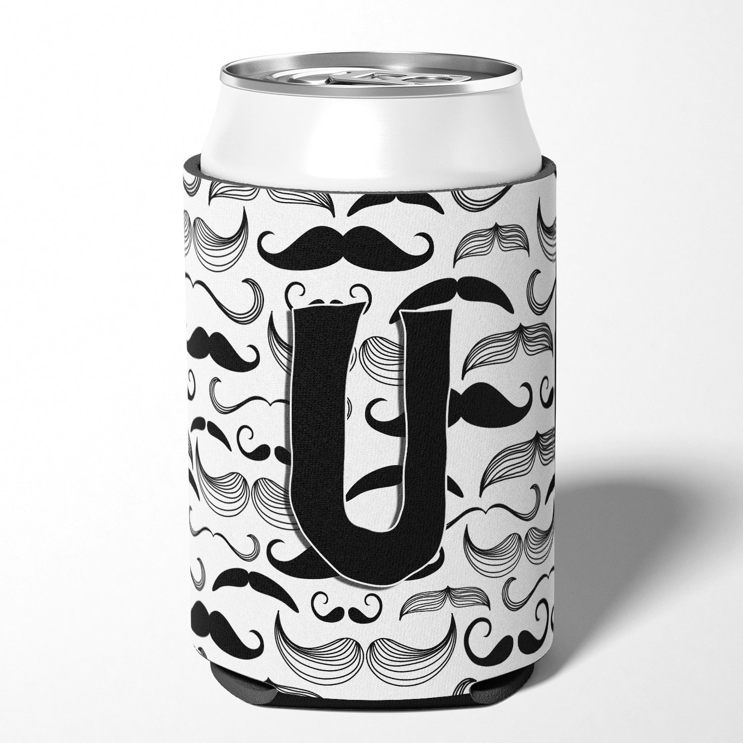 Letter U Moustache Initial Can or Bottle Hugger CJ2009-UCC