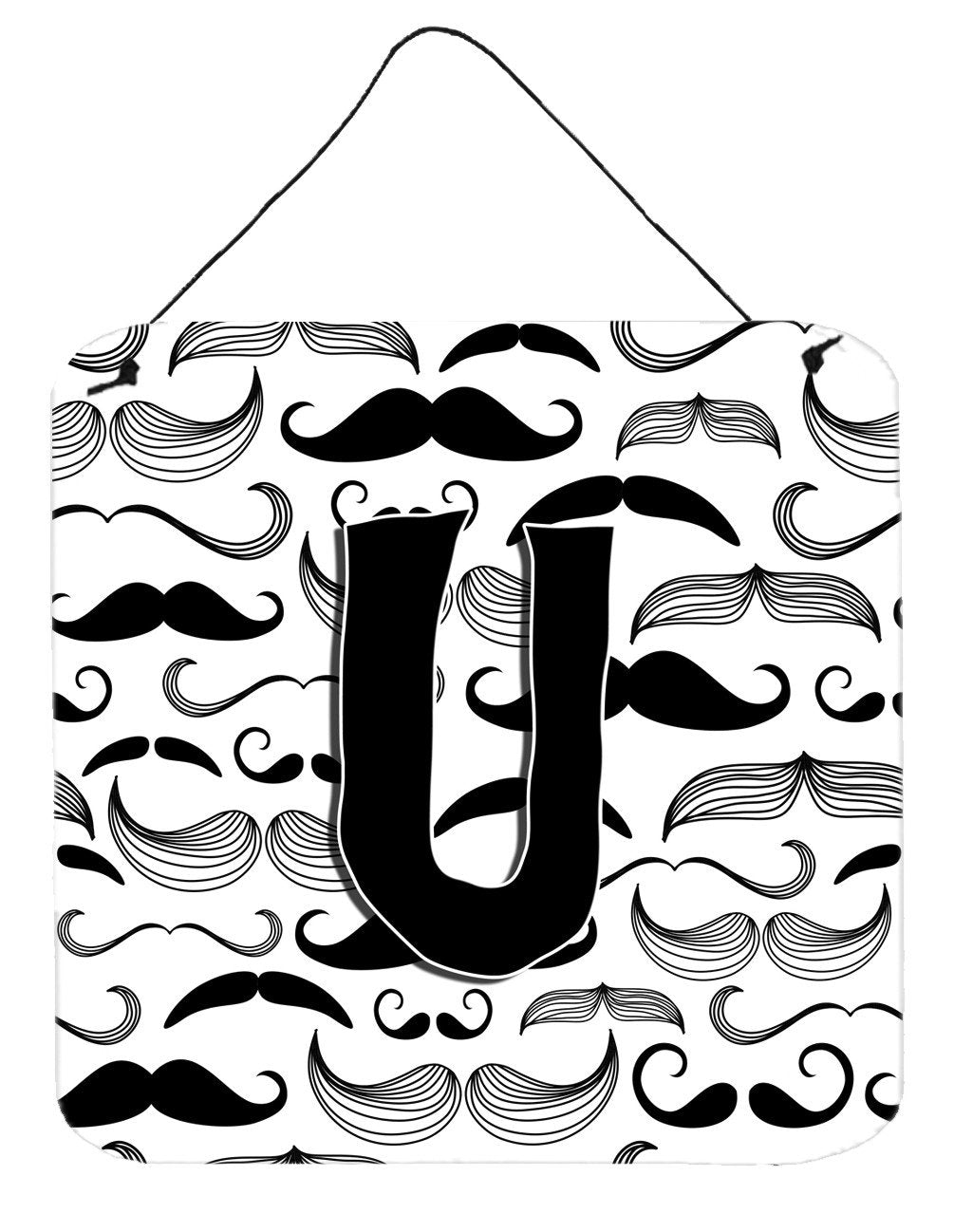 Letter U Moustache Initial Wall or Door Hanging Prints CJ2009-UDS66 by Caroline's Treasures