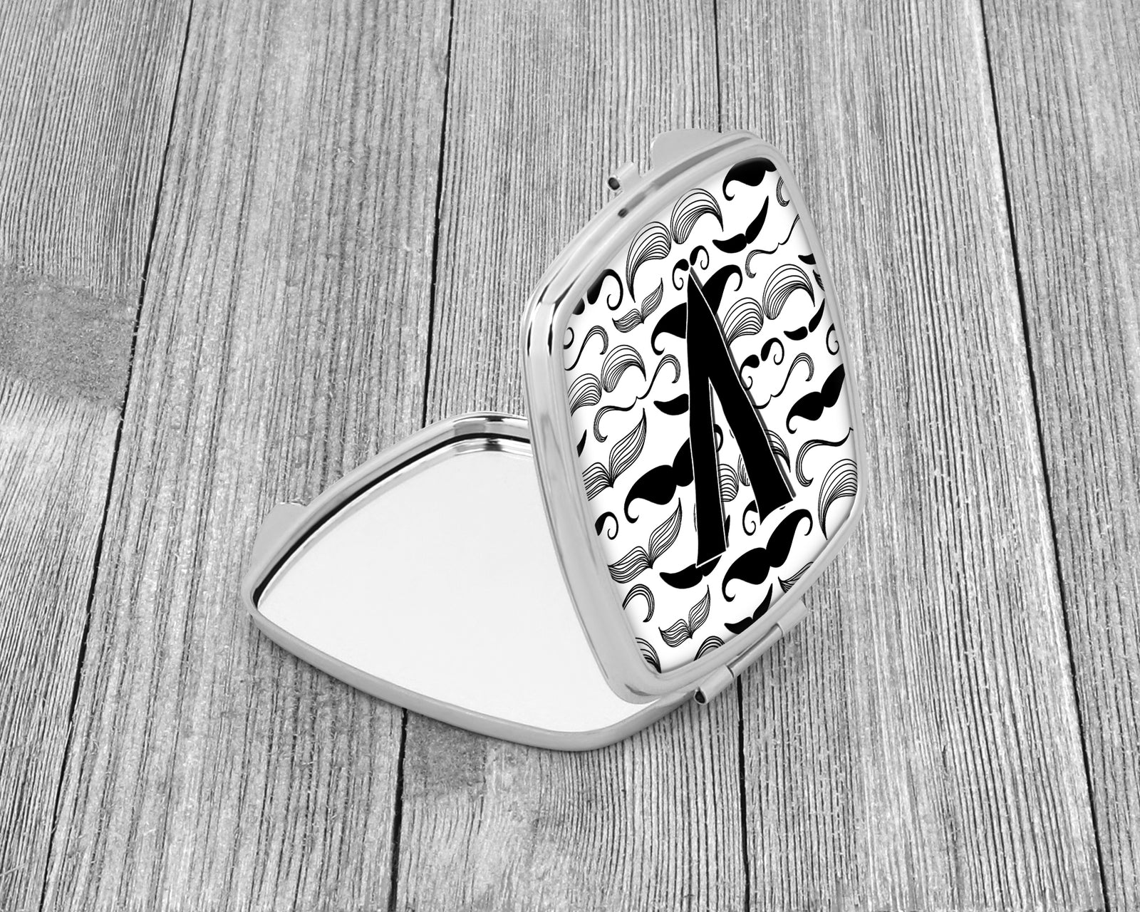 Caroline's Treasures Letter V Moustache Initial Compact Mirror – Stylish Purse Mirror with Artistic Covers CJ2009-VSCM