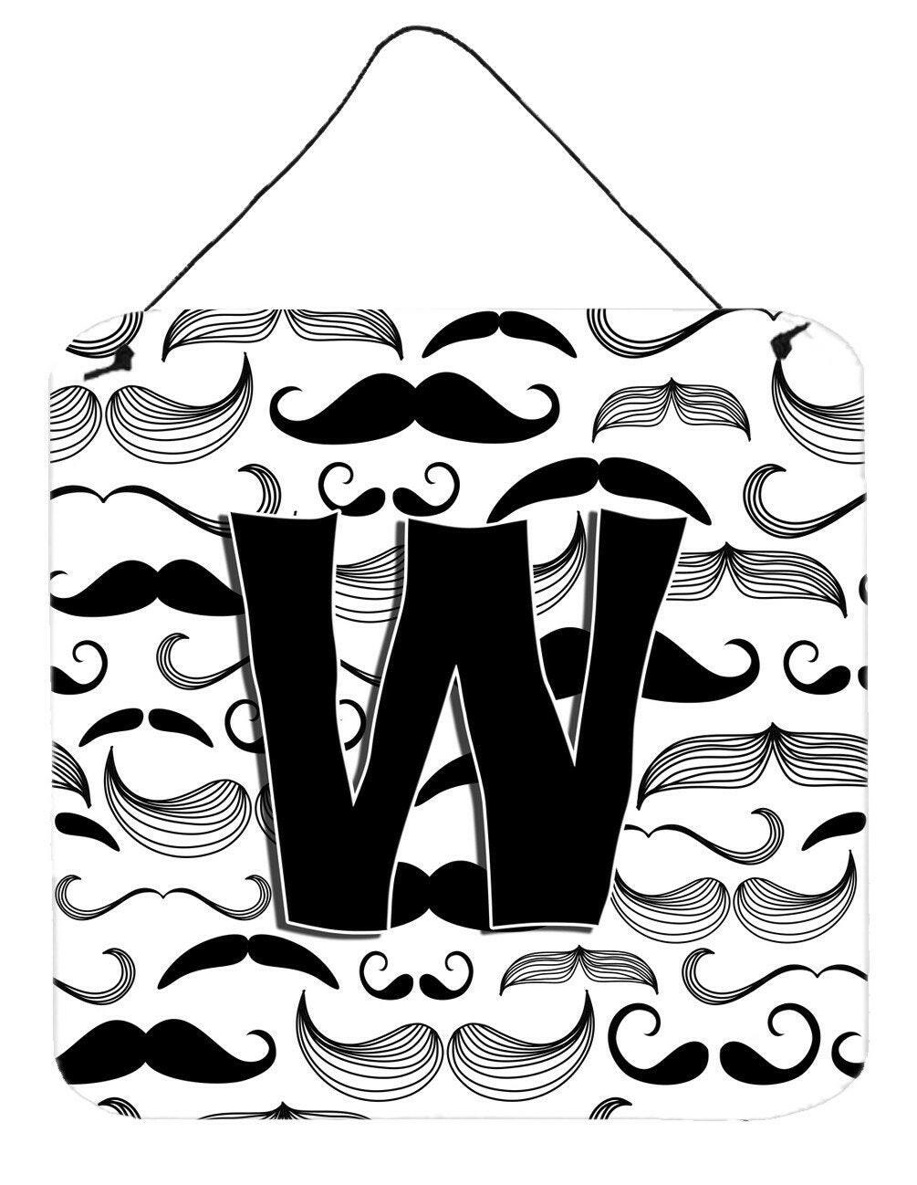 Letter W Moustache Initial Wall or Door Hanging Prints CJ2009-WDS66 by Caroline&#39;s Treasures