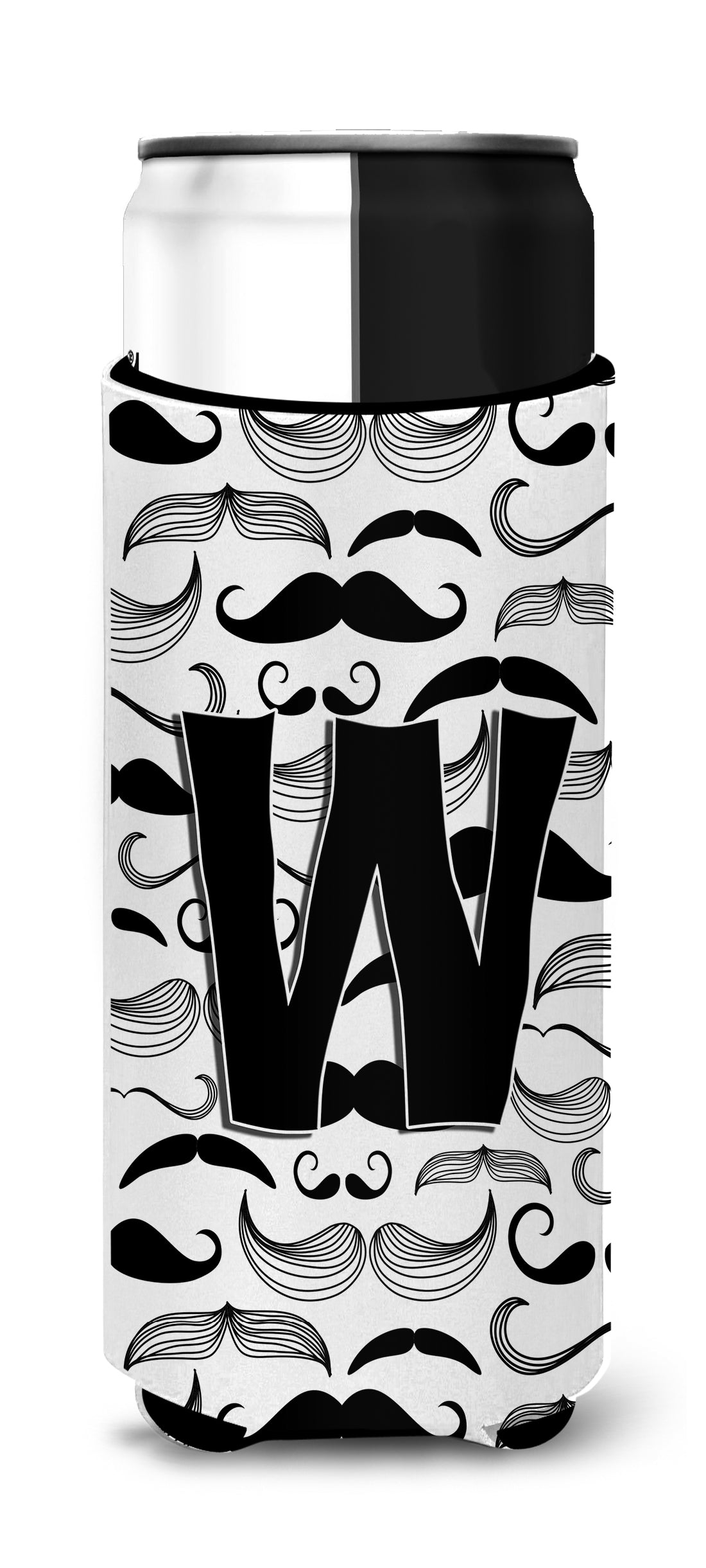 Lettre W Mustache Initial Ultra Beverage Isolateurs pour canettes minces CJ2009-WMUK