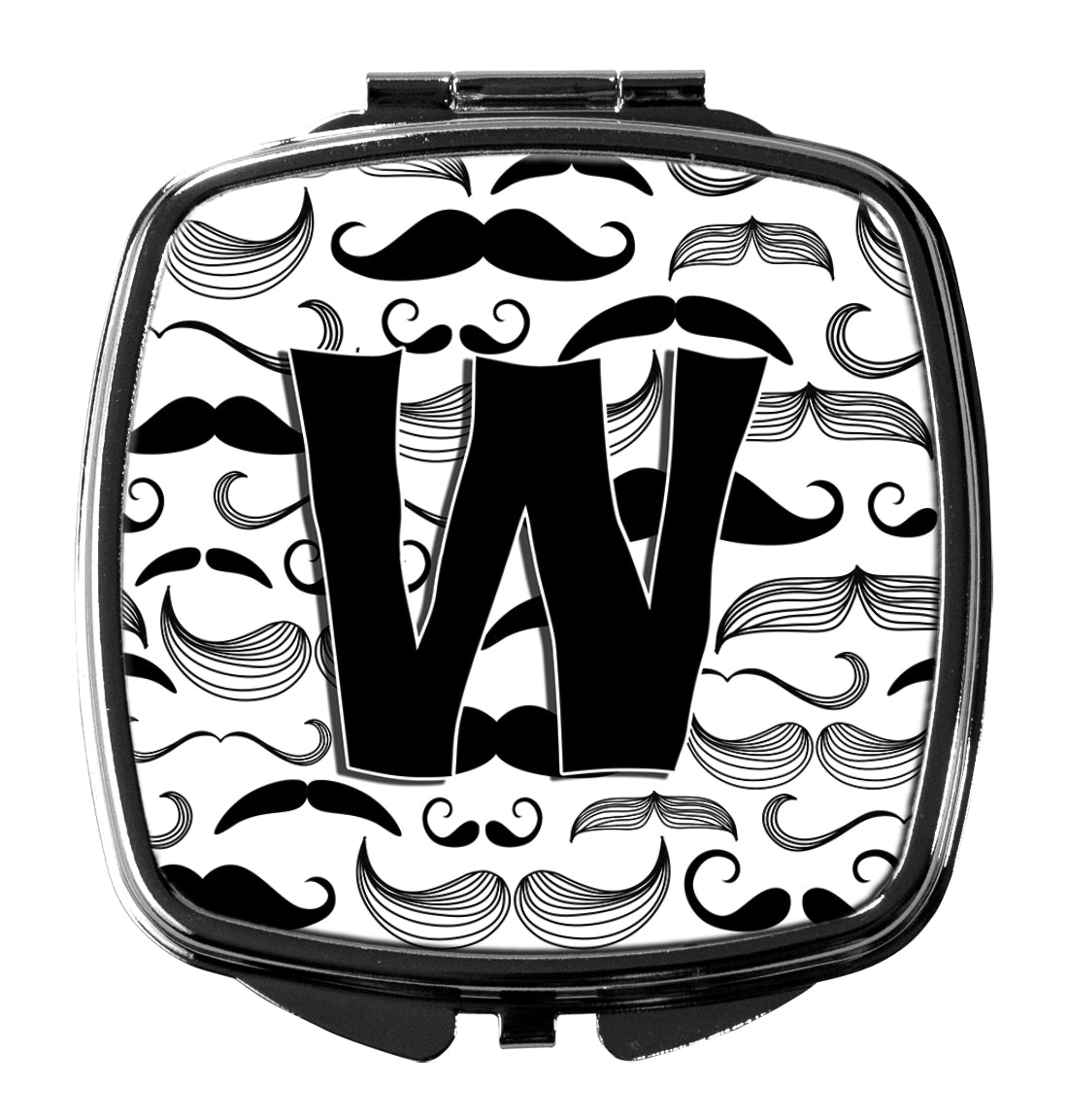 Letter W Moustache Initial Compact Mirror CJ2009-WSCM  the-store.com.