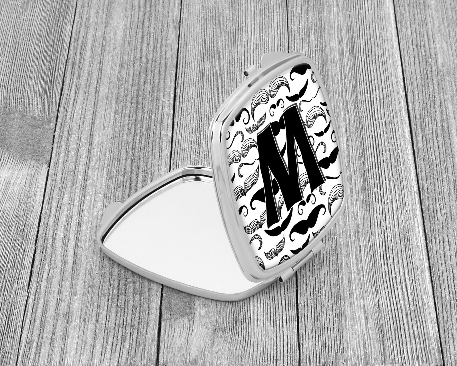 Caroline's Treasures Letter W Moustache Initial Compact Mirror – Stylish Purse Mirror with Artistic Covers CJ2009-WSCM