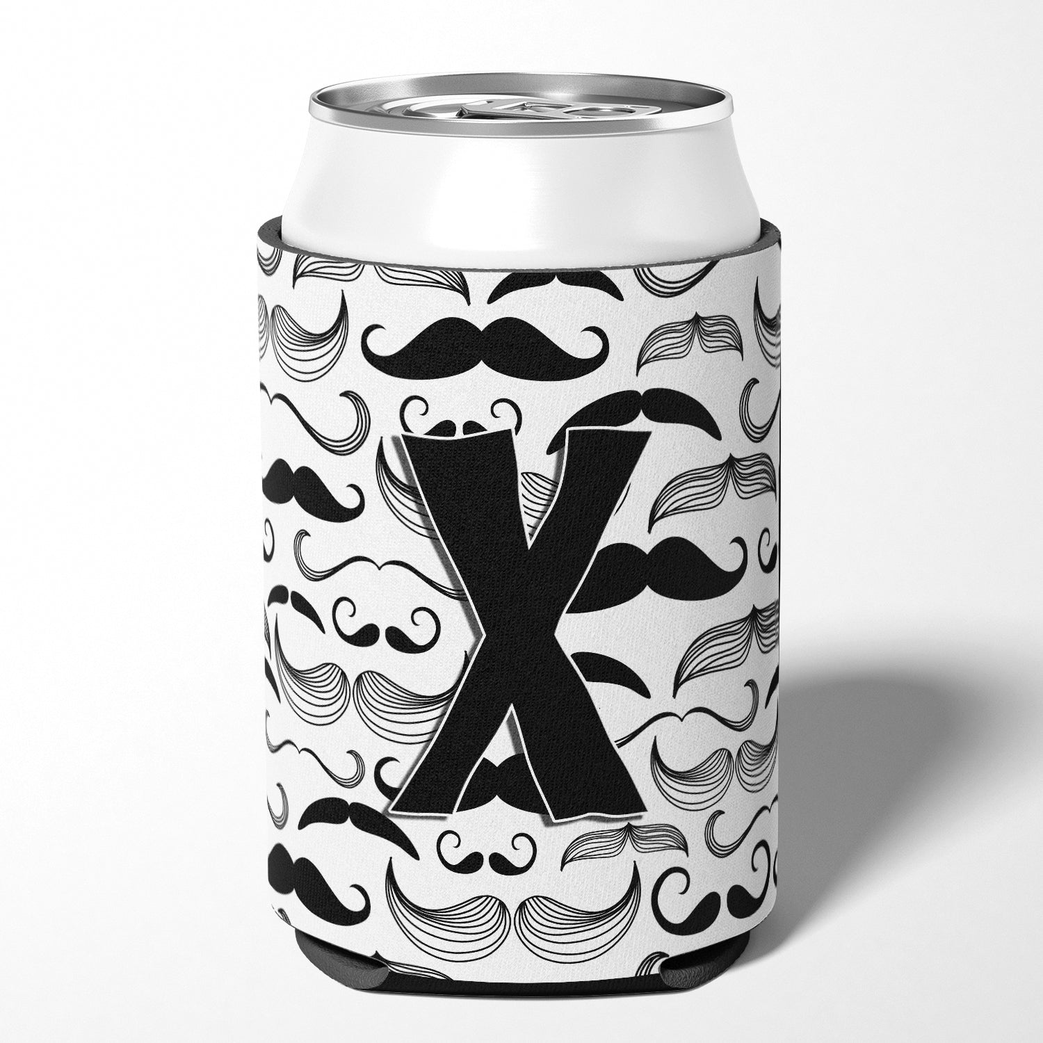 Letter X Moustache Initial Can or Bottle Hugger CJ2009-XCC.