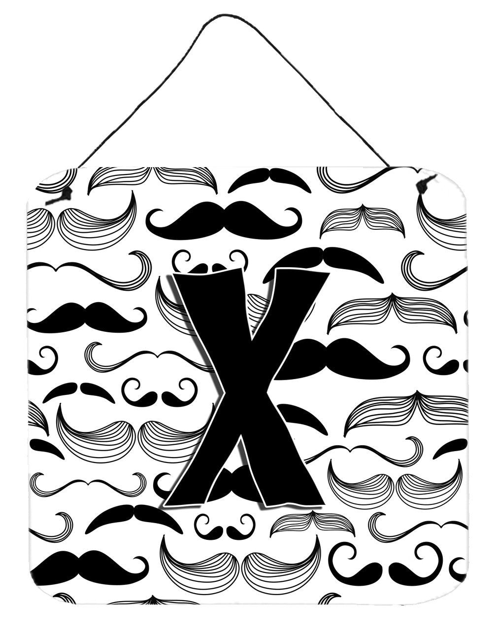 Letter X Moustache Initial Wall or Door Hanging Prints CJ2009-XDS66 by Caroline's Treasures
