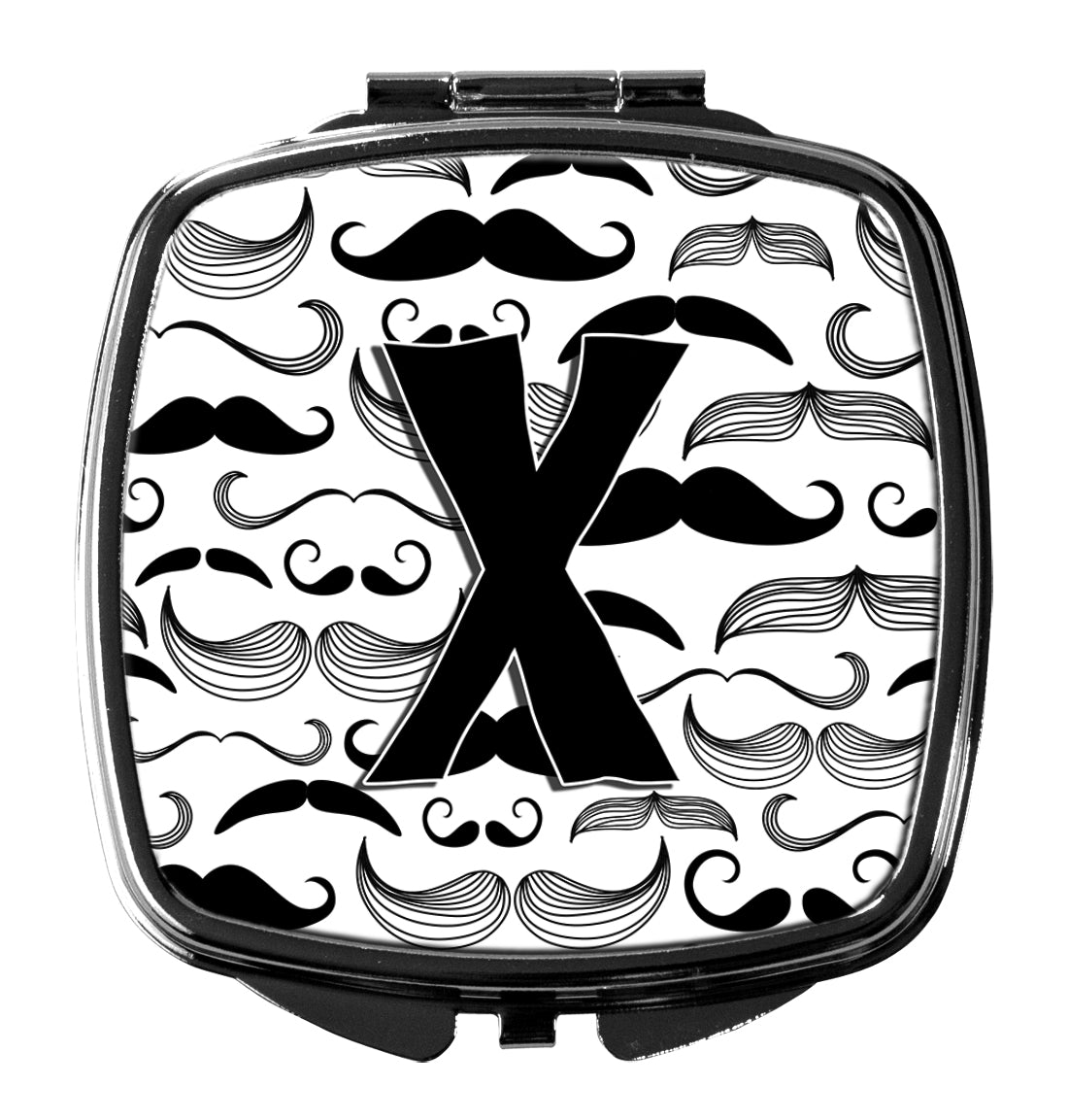 Letter X Moustache Initial Compact Mirror CJ2009-XSCM