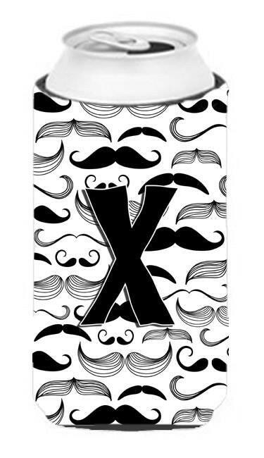 Letter X Moustache Initial Tall Boy Beverage Insulator Hugger CJ2009-XTBC by Caroline&#39;s Treasures
