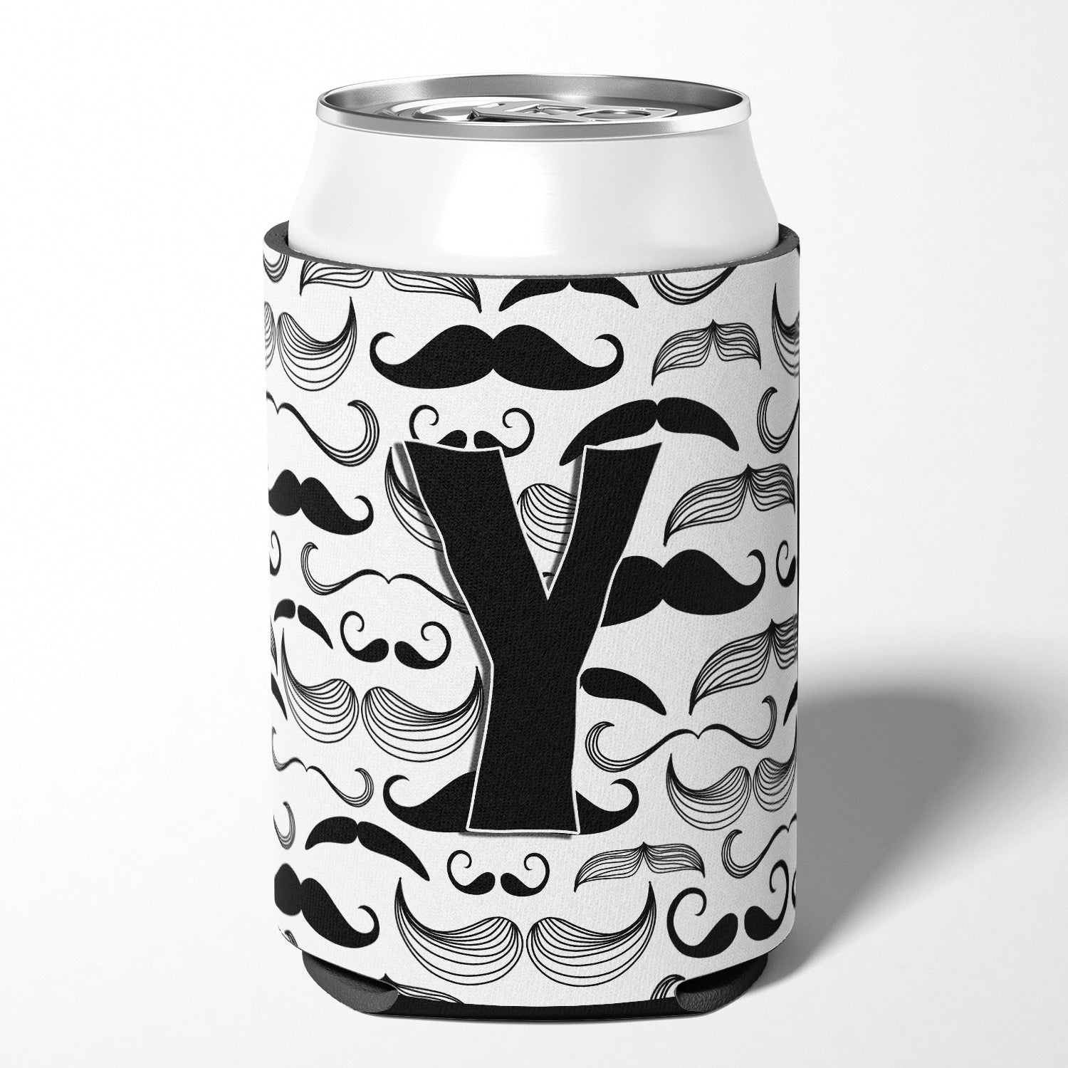 Lettre Y Moustache Initiale Can ou Bottle Hugger CJ2009-YCC