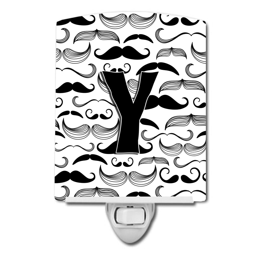 Letter Y Moustache Initial Ceramic Night Light CJ2009-YCNL - the-store.com
